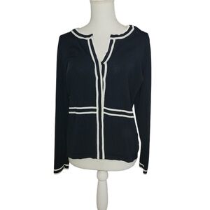 East 5th Navy Blue V-Neck Knitted Sweater Size Medium
